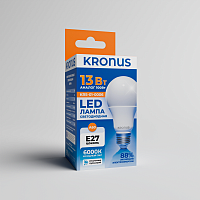 Лампа светодиодная KRONUS A60 груша 13 Вт 220V 6000K E27 холодный свет (10/100) (KRS-01-0006)