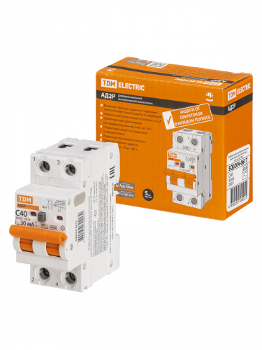 Диф.автомат АД2P 2Р С40 30мА 6кА тип АС TDM (1/48) (SQ0204-0617) Диф.автомат АД2P 2Р С40 30мА 6кА тип АС TDM (1/48) (SQ0204-0617)