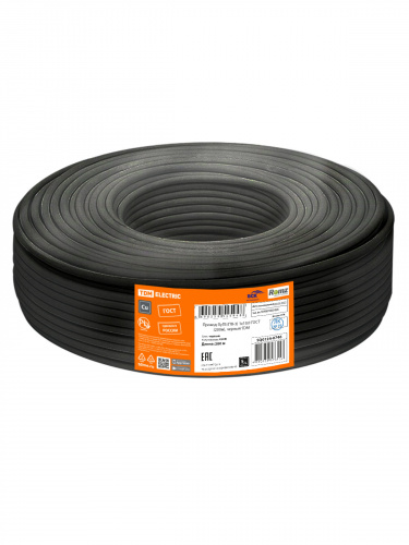 Провод TDM ПуГВ (ПВ-3) 1х10,0 ГОСТ (200м), черный (SQ0124-0746) фото 2