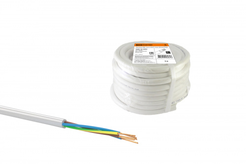 Провод TDM ПВС 5х2,5 ГОСТ (5м), белый (1/5/5) (SQ0118-0062) Провод TDM ПВС 5х2,5 ГОСТ (5м), белый (1/5/5) (SQ0118-0062)