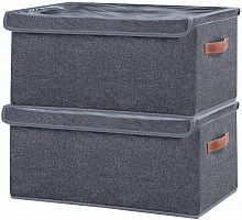 Набор коробов для хранения DEFENDER HOME Gloria 01 серый, 47*28*20 см, 2 шт (1/15) (28564)