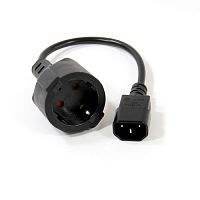 Кабель-переходник UPS -> розетка (IE-320 C14 to Socket Type-F) 3Gx0,75mm2 <VDE> VCOM <CE002> 0,15m (1/45) (CE002-CU0.75-0.15M)