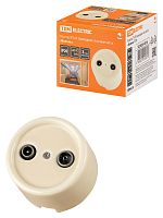 Розетка TDM TV+R проходная сл. кость «Болонь» (1/72) (SQ1820-0356)