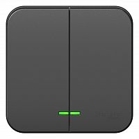 Выключатель 2-кл. О/У BLANCA 10А IP20 (сх. 5) 250В с подсветкой антрацит Systeme Electric BLNVA105106 (1/15/30)