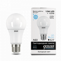 Лампа светодиодная GAUSS Elementary A60 12W 1170lm 6500K E27 1/10/50 (23232)