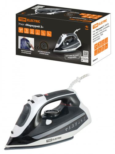 Утюг TDM "Меркурий 3", 2600 Вт, кер., верт. отпар., антинакипь, антикапля, самоочистка, автоотключ., (1/10) (SQ4010-0003) Утюг TDM "Меркурий 3", 2600 Вт, кер., верт. отпар., антинакипь, антикапля, самоочистка, автоотключ., (1/10) (SQ4010-0003)