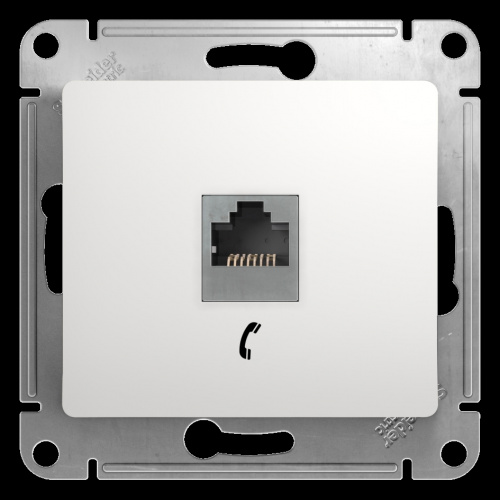 Механизм розетки телефонной 1-м С/У GLOSSA RJ11 механизм бел. Systeme Electric GSL000181T (1/10/160)
