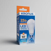 Лампа светодиодная KRONUS A65 груша 25 Вт 220V 6000K E27 холодный свет (10/100) (KRS-01-0051)