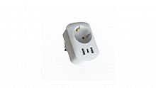 Сетевой фильтр RITMIX RM-012C White, 1 розетка, USB-C + 2х USB-A, 16А, 3680Вт, портативный, с заземлением (1/100) (80004100)