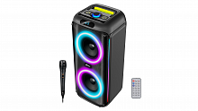 Портативная колонка RITMIX SP-640B, 130Вт, Bluetooth, FM-радио, RGB-подсветка, AUX, USB, microSD (до 32 Гб, MP3), вход: Jack 6.3 мм, Jack 3.5 мм, USB, (80004401)