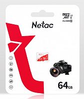 Карта памяти MicroSD  64GB  Netac  P500  Eco  Class 10 UHS-I без адаптера (NT02P500ECO-064G-S)