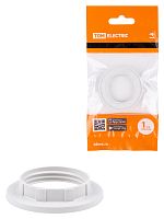 Кольцо TDM для патрона Е14, термостойкий пластик, белый, (1/50/1000) (SQ0335-0163)