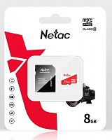 Карта памяти MicroSD  8GB  Netac  P500  Eco  Class 10 + SD адаптер (NT02P500ECO-008G-R)