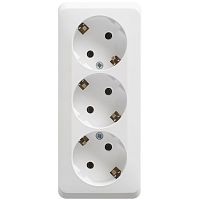 Розетка 3-м О/У ЭТЮД 16А IP20 250В с заземл. без защ. шторок бел. Systeme Electric PA16-011B (1/9/72)