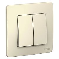 Переключатель проходной 2-кл. С/У BLANCA 10А IP20 (сх. 6+6) 250В молочн. Systeme Electric BLNVS106602 (1/10/60)