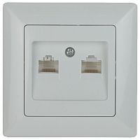 Розетка INTRO информационная 2xRJ45, СУ, Solo, белый (10/200/2400) 4-304-01