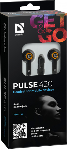 Наушники внутриканальные DEFENDER Pulse-420, вакуумная, регулят. громк., шнур 1.2 м, оранжевая (1/80) (63420) фото 8