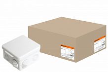 Распаячная коробка ОП 80х80х50мм, крышка, IP54, 7вх. TDM (10/100) (SQ1401-0112)