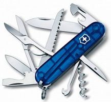 Нож перочинный Victorinox Huntsman, 91 мм., 15 функций, синий полупрозрачный (карт. коробка) (1.3713.T2)