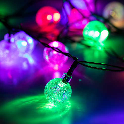 Гирлянда ЭРА светодиодная ENIN - 25BG нить Шарики диаметр 25 мм 2 м RGB 20LED (1/48) (Б0055997) фото 3