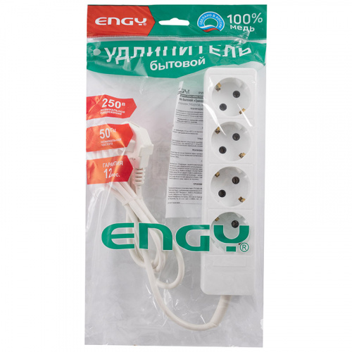 Удлинитель ENGY "Гранд" 1,7м/4роз. с заземлением (ПВС 3х0,75) (1/30) (186689) фото 2 Удлинитель ENGY "Гранд" 1,7м/4роз. с заземлением (ПВС 3х0,75) (1/30) (186689) фото 2