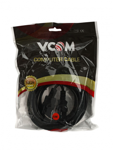 Кабель монитор - компьютер 220V (UPS -> устройство) <VDE> 3G*0.5mm2 VCOM <CE001-CU0.5-5>, 5,0м (1/20) (CE001-CU0.5-5M) фото 3