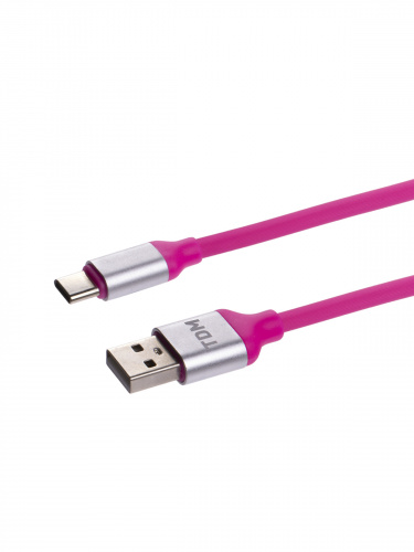 Дата-кабель TDM ДК 20, USB - USB Type-C, 1 м, силиконовая оплетка, розовый, (1/200) (SQ1810-0320) фото 3 Дата-кабель TDM ДК 20, USB - USB Type-C, 1 м, силиконовая оплетка, розовый, (1/200) (SQ1810-0320) фото 3