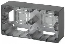 Коробка ЭРА, серии ЭРА 12, наклад. монтажа 2 поста, графит (10/100/800) 12 -6102- 12