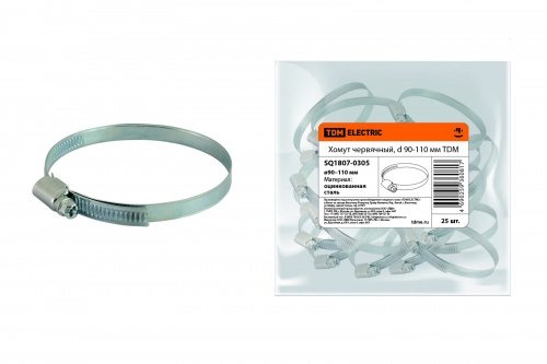 Хомут червячный, d 90-110 мм TDM (1/25/250) (SQ1807-0305) Хомут червячный, d 90-110 мм TDM (1/25/250) (SQ1807-0305)