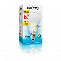 Лампа светодиодная SMARTBUY R50 6Вт 220V 3000K E14 (рефлекторная, теплый свет) (10/100) (SBL-R50-06-30K-E14-A)