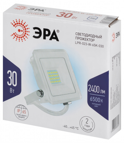 Прожектор светодиодный ЭРА LPR-023-W-65K-030 30Вт 6500K 2400Лм IP65 белый (1/20) (Б0054641) фото 5