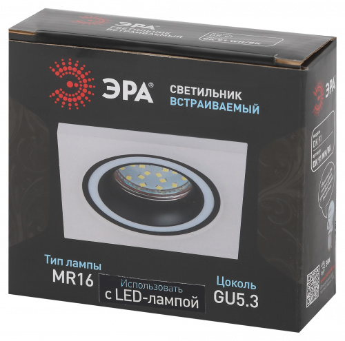 Светильник ЭРА встраиваемый декоративный DK91 WH/BK MR16/GU5.3 белый/черный (1/100) (Б0054361) фото 4