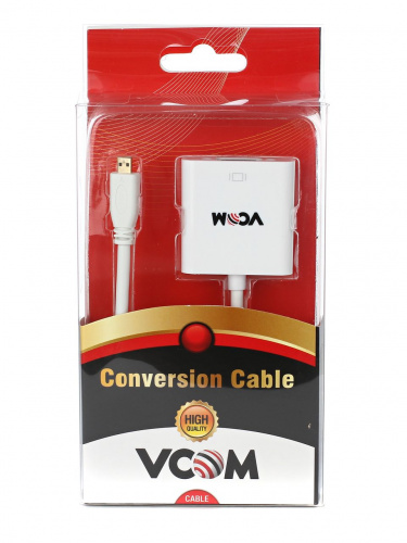 Кабель-переходник VCOM Micro HDMI M=>VGA F, 0.15 м. (1/150) (CG593) фото 3 Кабель-переходник VCOM Micro HDMI M=>VGA F, 0.15 м. (1/150) (CG593) фото 3
