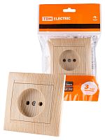 Розетка 2П 10А 250В сосна , с/у, "Лама" (10/120) TDM (SQ1815-0322)