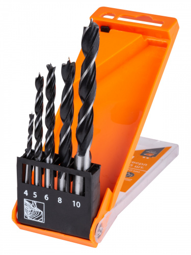 Набор сверл по дереву, 5 шт. (4-5-6-8-10) мм, полир., HSS, пласт. уп., "Рубин" TDM (1/100) (SQ1093-0201) фото 4 Набор сверл по дереву, 5 шт. (4-5-6-8-10) мм, полир., HSS, пласт. уп., "Рубин" TDM (1/100) (SQ1093-0201) фото 4