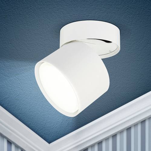 Светильник ЭРА OL12 GX53 SWH накладной под лампу GX53 наклонный, металл, цвет белый (1/40) (Б0049035) фото 3