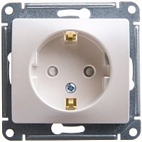 Механизм розетки 1-м С/У GLOSSA 16А IP20 с заземл. защ. шторки перламутр. Systeme Electric GSL000645 (1/20/160)