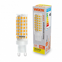 Лампа светодиодная WOLTA G9 (керамика) JCD 9Вт 800лм 3000K 1/10/100/1000 (WSTD-JCD-9W3KG9-C)