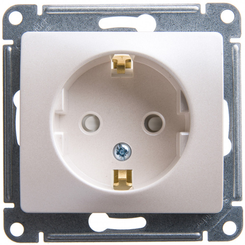 Механизм розетки 1-м С/У GLOSSA 16А IP20 с заземл. защ. шторки перламутр. Systeme Electric GSL000645 (1/20/160)