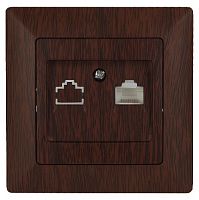Розетка INTRO информационная RJ45, СУ, Solo, венге (10/200/2400) 4-303-10 (Б0043387)