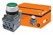 Кнопка MP1-21G(LED) в сборе d22мм/220В 1з+1р зеленая TDM (SQ0747-0014)