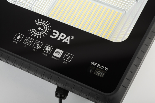 Прожектор светодиодный ЭРА уличный на солн. бат. 100W 1200 lm 5000K с датч. движения ПДУ IP65 (1/6) (Б0049547) фото 6