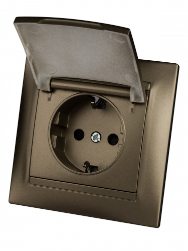 Розетка 2П+З 16А 250В IP44 с защ. шт. с крышкой бронза "Лама" (10/120) TDM (SQ1815-0714) Розетка 2П+З 16А 250В IP44 с защ. шт. с крышкой бронза "Лама" (10/120) TDM (SQ1815-0714)