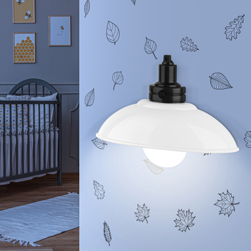 Светильник-ночник светодиодный ЭРА NLED-487-1W-SW-W настенный на батарейках с выключателем белый (1/24) (Б0051474) фото 9 Светильник-ночник светодиодный ЭРА NLED-487-1W-SW-W настенный на батарейках с выключателем белый (1/24) (Б0051474) фото 9