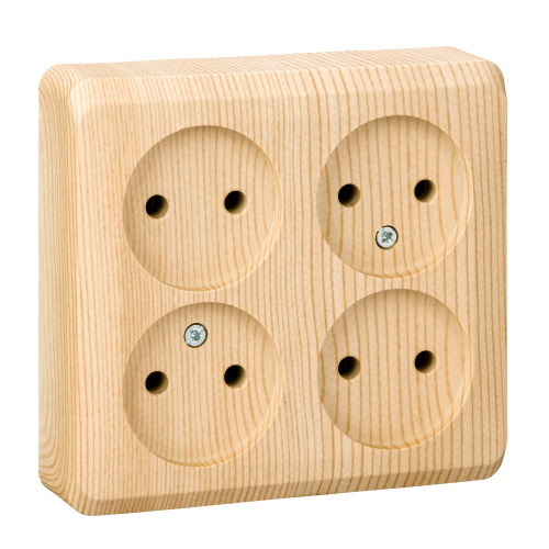 Розетка 4-м О/У ЭТЮД 16А IP20 без заземл. сосна Systeme Electric PA16-205D (1/7/84)