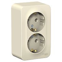 Розетка 2-м О/У BLANCA 16А IP20 250В с заземл. без защ. шторок с изолир. пластиной молоч. Systeme Electric BLNRA010212 (1/8/48)