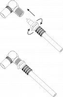 Переходник гнездо F-штекер TV угловой Simple RS-A04-1 (1шт) ЭРА (1/50/1000) (Б0048298)