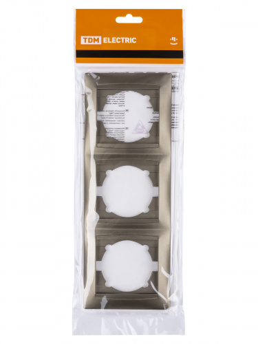 Рамка 3-х постовая вертикальная бронза , с/у, "Лама" (15/180) TDM (SQ1815-0734) фото 2 Рамка 3-х постовая вертикальная бронза , с/у, "Лама" (15/180) TDM (SQ1815-0734) фото 2