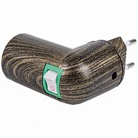 Переходник ECOLA вилка-патрон E27 с выключателем Черненая бронза(1/12/360) (APT7SOEAY)