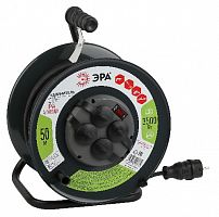 Удлинитель ЭРА силовой RMx-4es-3x1.5-50m-IP44(KG) на металлической катушке c заземлением 4 розетки 50м КГ 3х1.5мм2 (1/1)